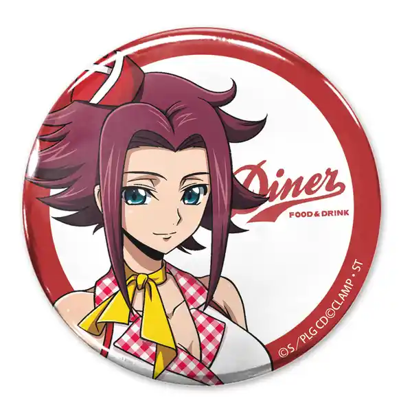 描き下ろし 紅月カレン 65mm缶バッジ アメリカンダイナーVer.